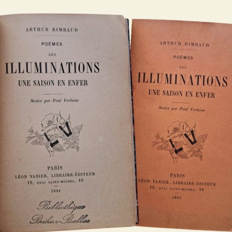 Arthur Rimbaud. Les Illuminations. Une Saison en enfer. Première édition collective (Léon Vanier, Paris, 1891-92)