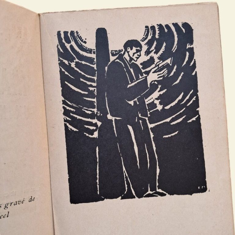 Henri Barbusse. Manifeste aux Intellectuels, 1927. Frontispice d'après un bois gravé de Frans Masereel.